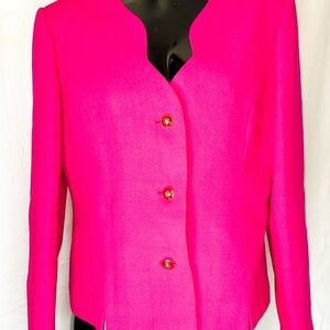 Vintage Women's Hot Pink Button Up Jacket
